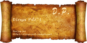 Dinya Pál névjegykártya